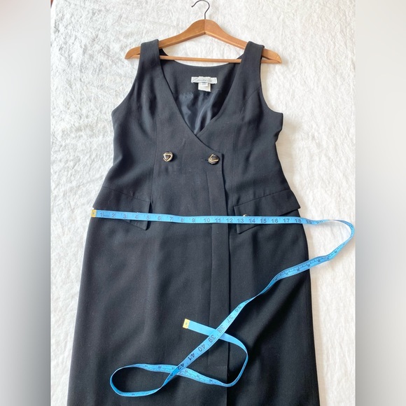 Vintage 80s Jackie K Pure Virgin Wool Black Dress - Picture 4 of 12